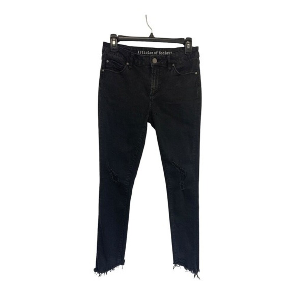 Articles of Society | Sammy Diagonal Hem Pierre Black Women’s Jeans‎ 27